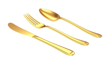Electroplating of silver spoon outlet with gold